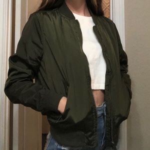 Hunter green bomber jacket